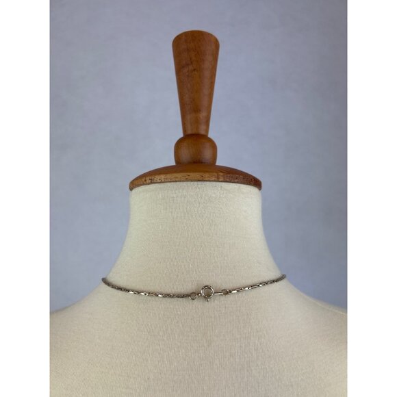 Vintage Silver Tone Twisted Chain Necklace Spring Ring Clasp - Picture 3 of 6